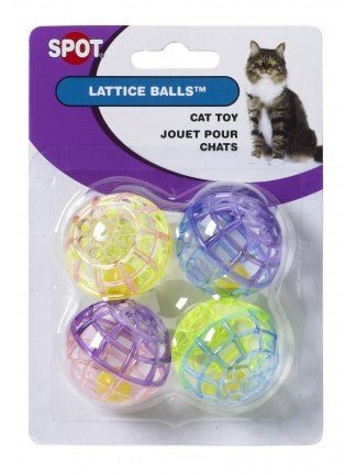 SPOT Cat Toy Lattice Balls with Bell (4 Pack)