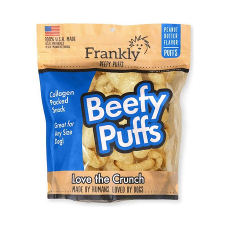 Frankly Dog Treat Beefy Puffs Peanut Butter