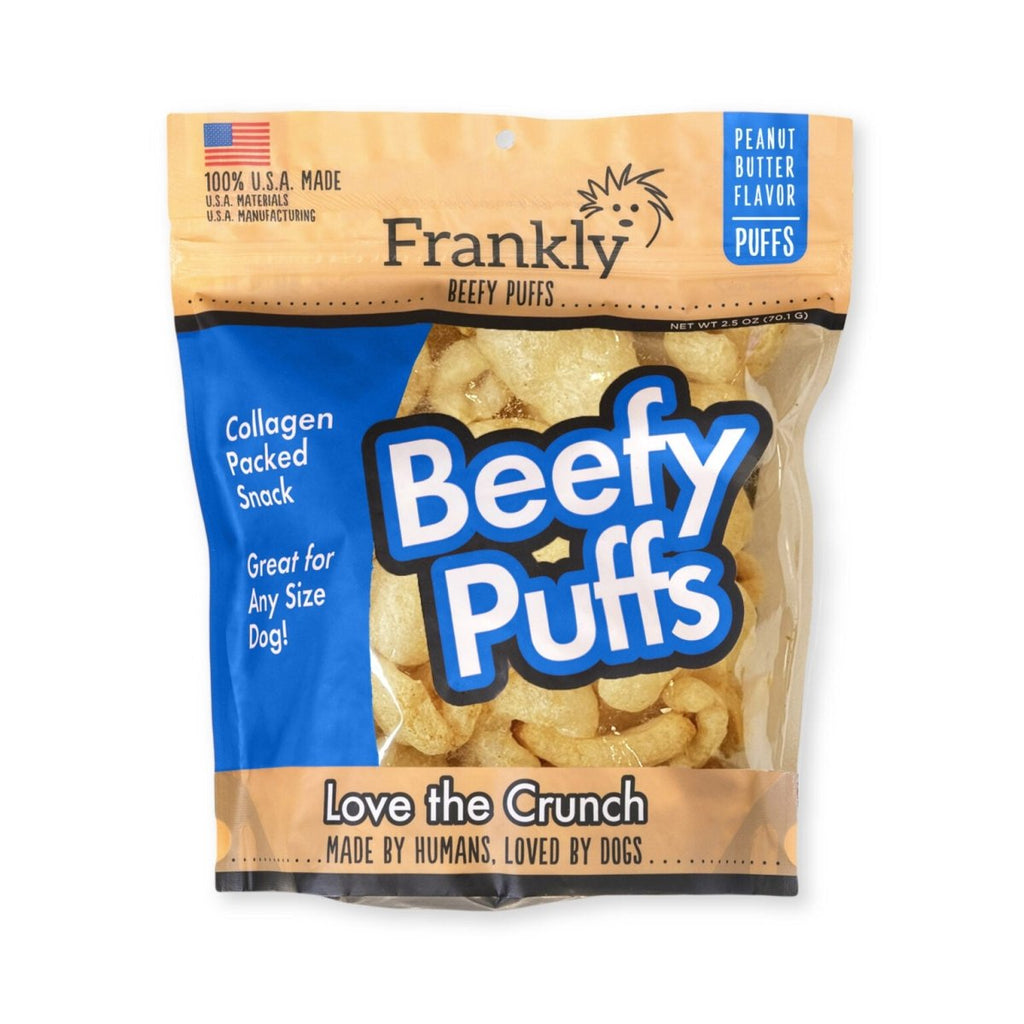 Frankly Dog Treat Beefy Puffs Peanut Butter