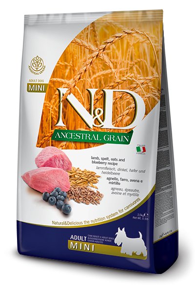 Farmina Dry Dog Food N&amp;D Ancestral Grain Adult Mini Lamb