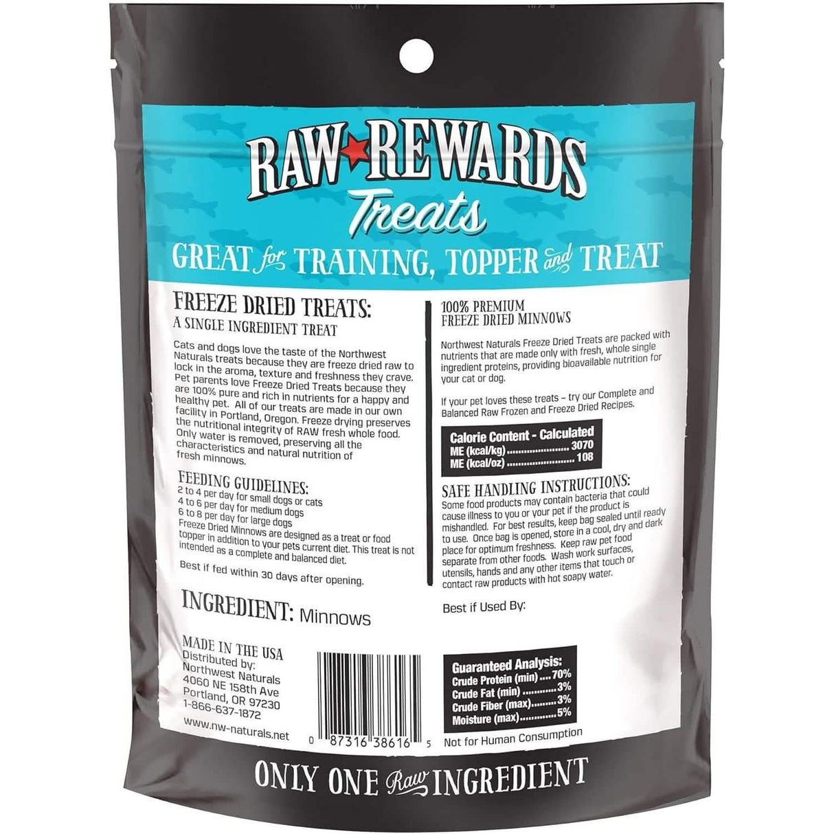 Raw Rewards Dog & Cat Treat Freeze Dried Minnows