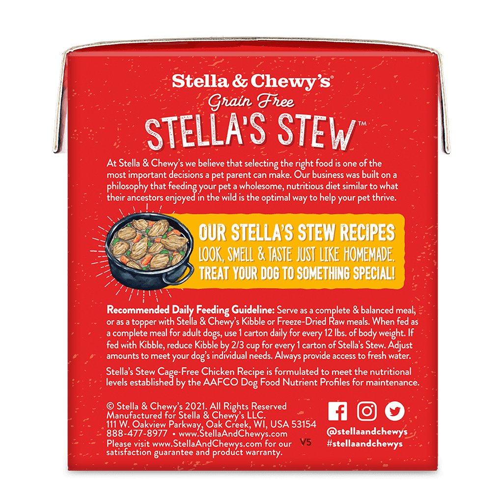 Stella & Chewy's Wet Dog Food Stella's Stew Cage-Free Chicken Recipe