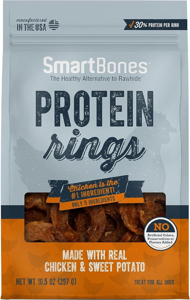 SmartBones Dog Treat Protein Rings with Real Chicken & Sweet Potato