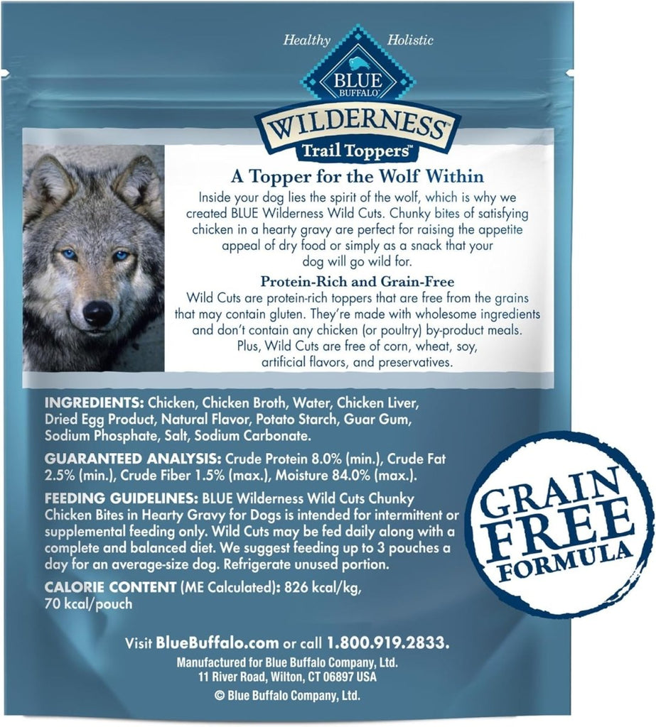 Blue Buffalo Wet Dog Food Wilderness Trail Toppers Wild Cuts Chunky Chicken Bites