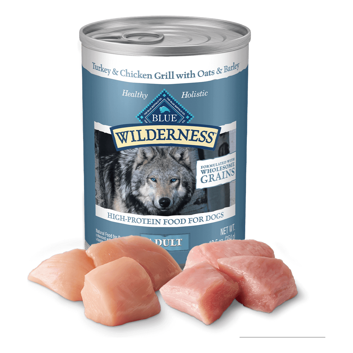 Blue Buffalo Wet Dog Food Wilderness Adult Turkey & Chicken Grill with Oats & Barley