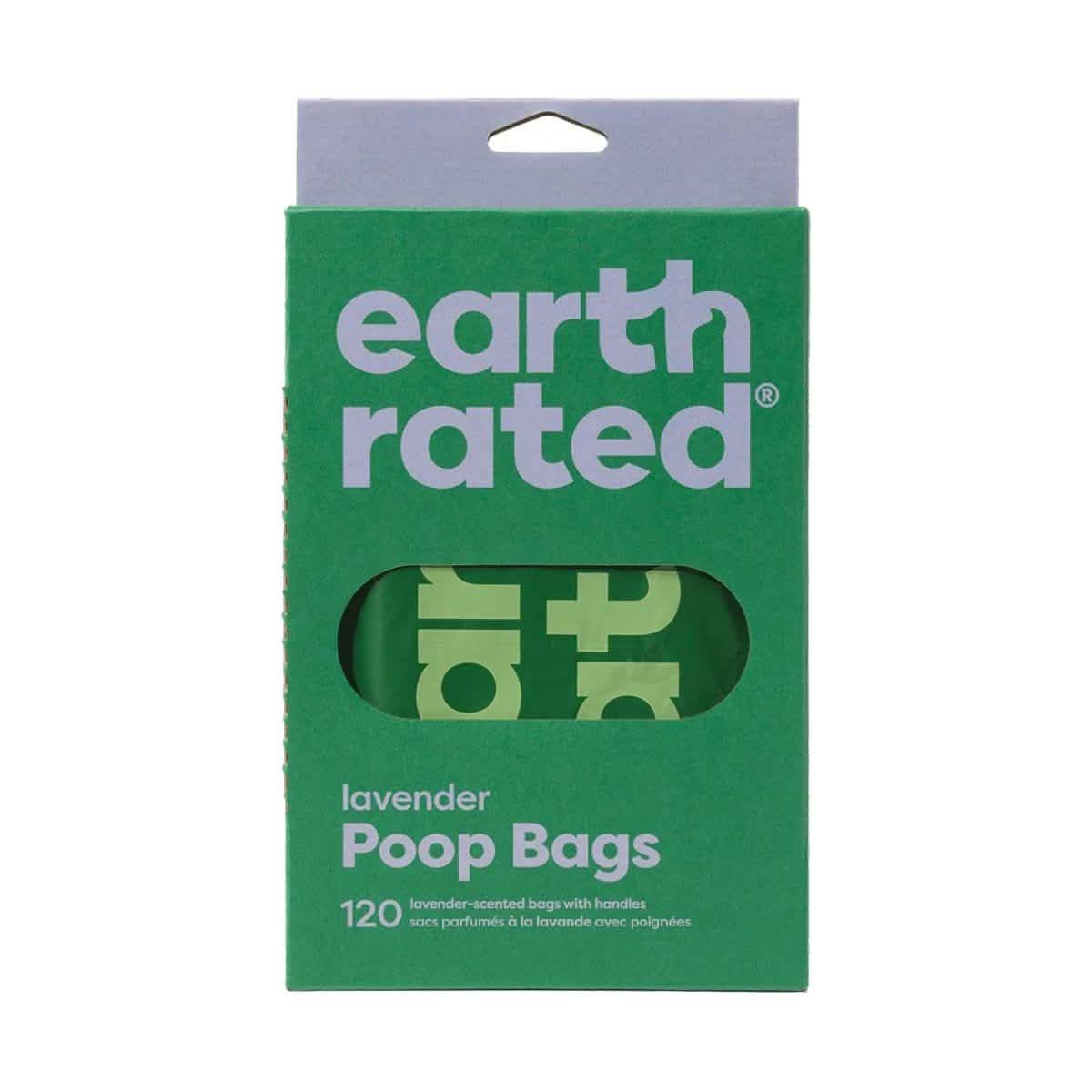 Earth Rated Lavender Scented Poop Bags with Handles (120 Bags)