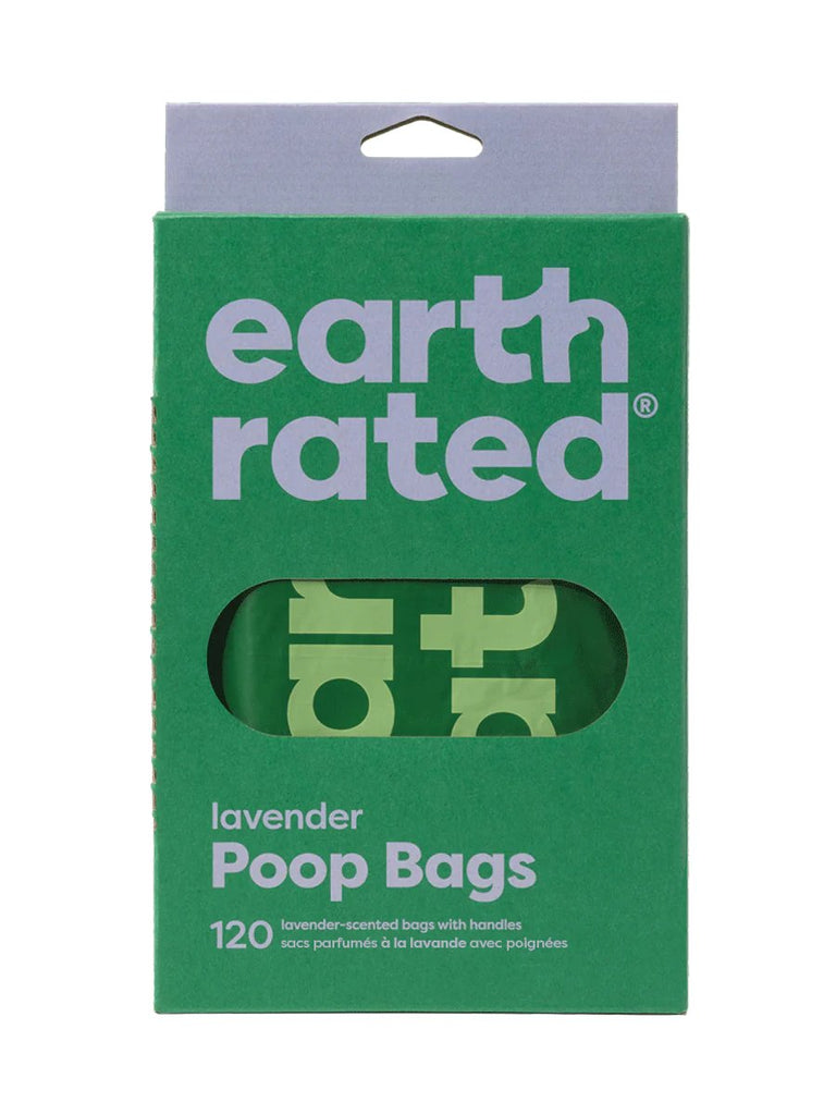 Earth Rated Lavender Scented Poop Bags with Handles (120 Bags)