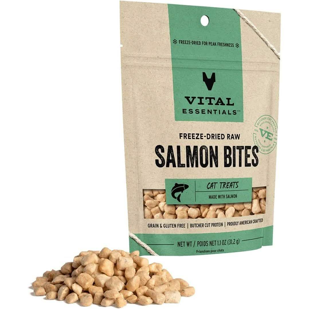 Vital Essentials Cat Treat Freeze Dried Raw Salmon Bites