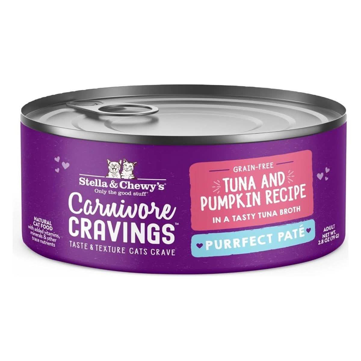 Stella & Chewy's Wet Cat Food Carnivore Cravings Purrfect Paté Tuna and Pumpkin Recipe