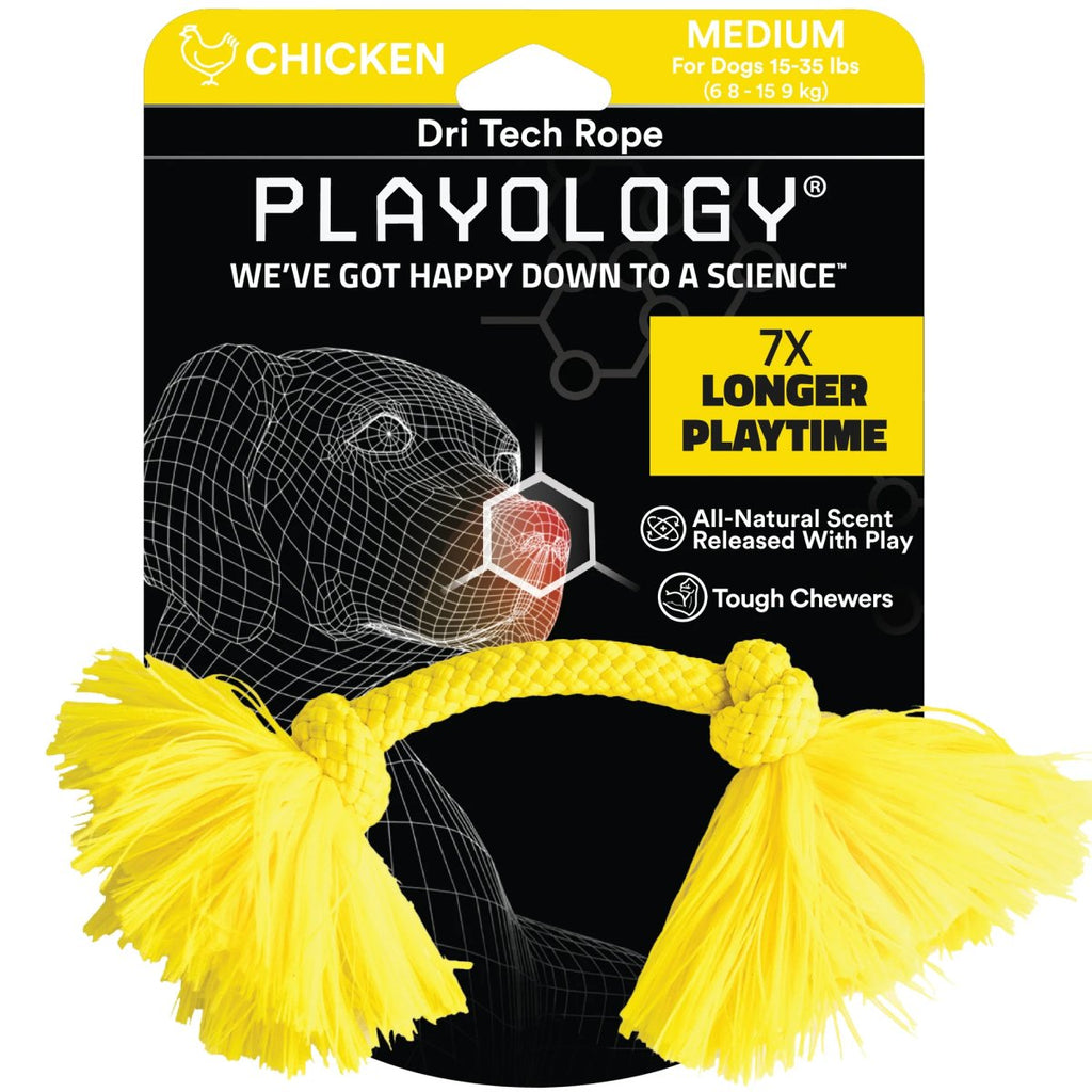 Playology Dog Toy Dri-Tech Rope - Chicken Scent