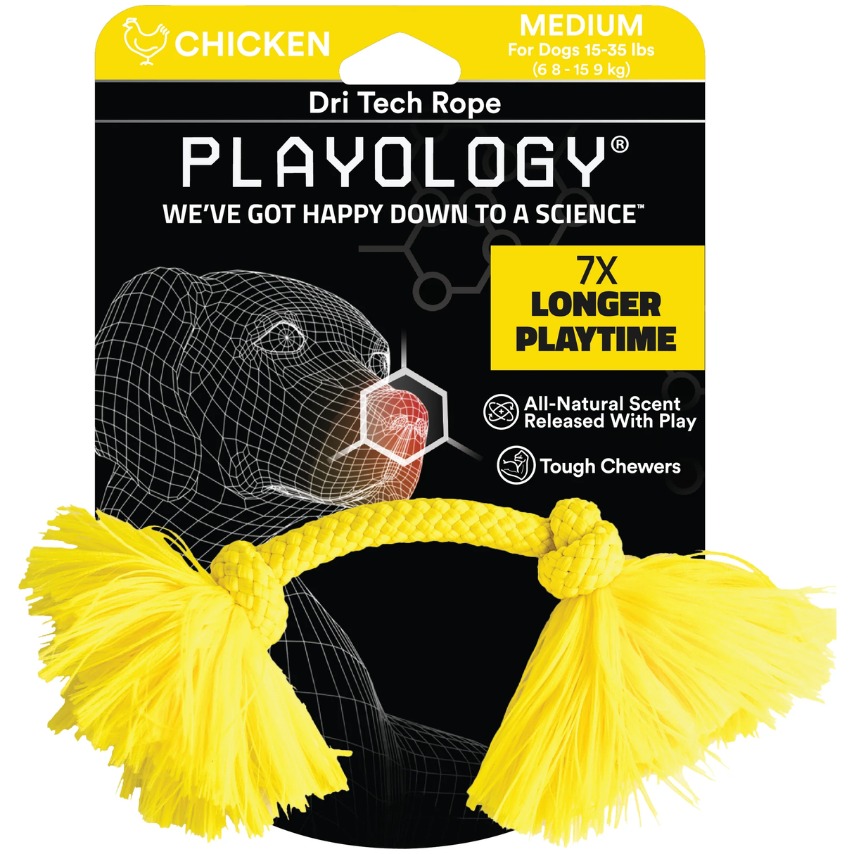 Playology Dog Toy Dri-Tech Rope - Chicken Scent