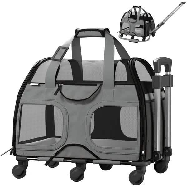 Katziela Pet Carrier Luxury Rider with Removable Wheels