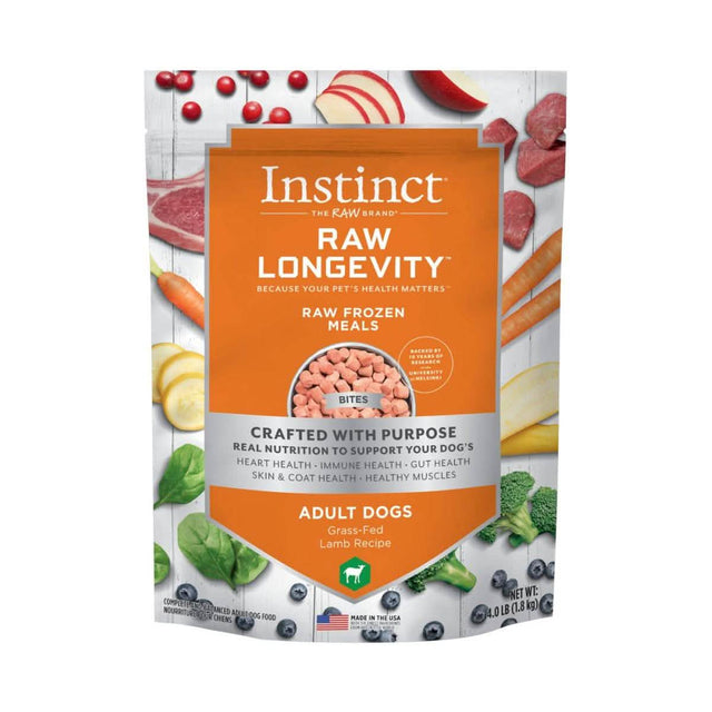 Instinct Raw Frozen Dog Food Raw Longevity Lamb Bites