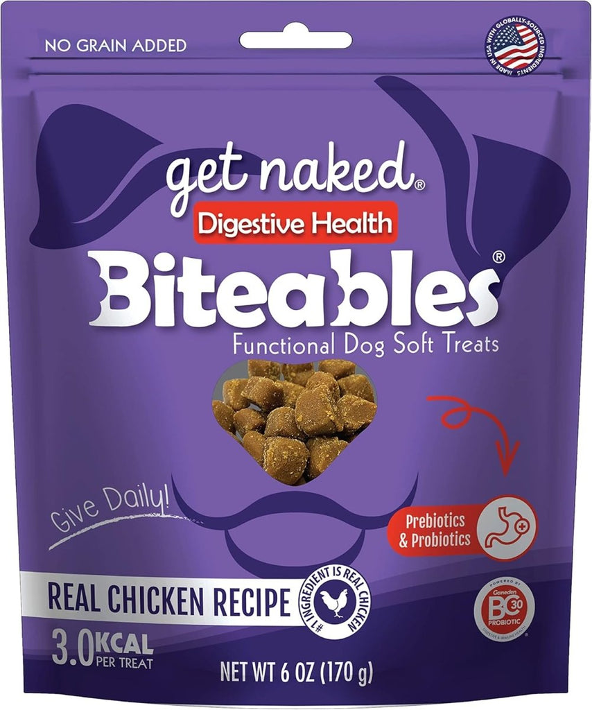 Get Naked Dog Treat Digestive Health Biteables Real Chicken Recipe