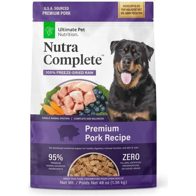 Ultimate Pet Nutrition Freeze-Dried Dog Food Nutra Complete Premium Pork Recipe