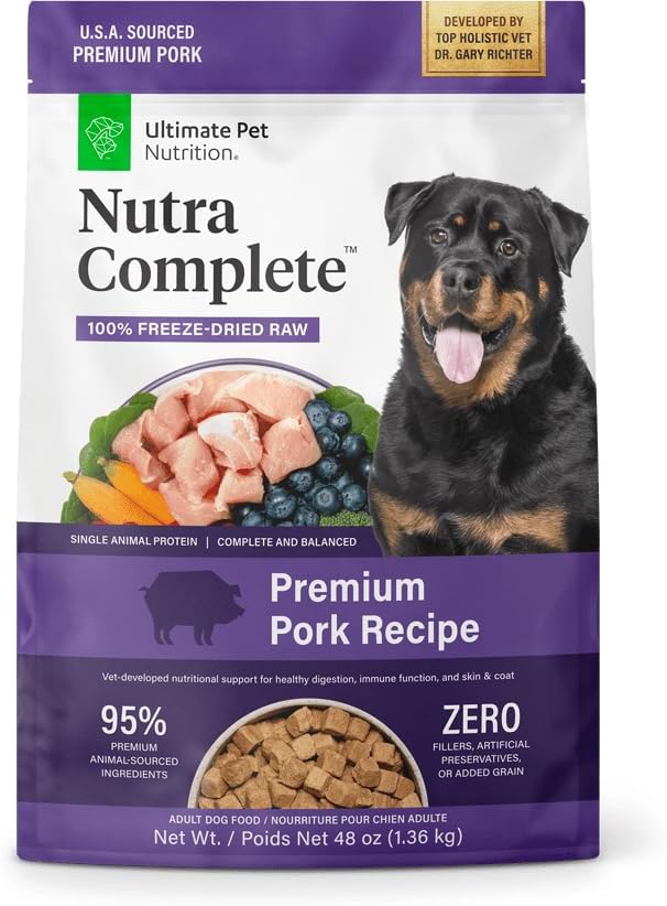 Ultimate Pet Nutrition Freeze-Dried Dog Food Nutra Complete Premium Pork Recipe