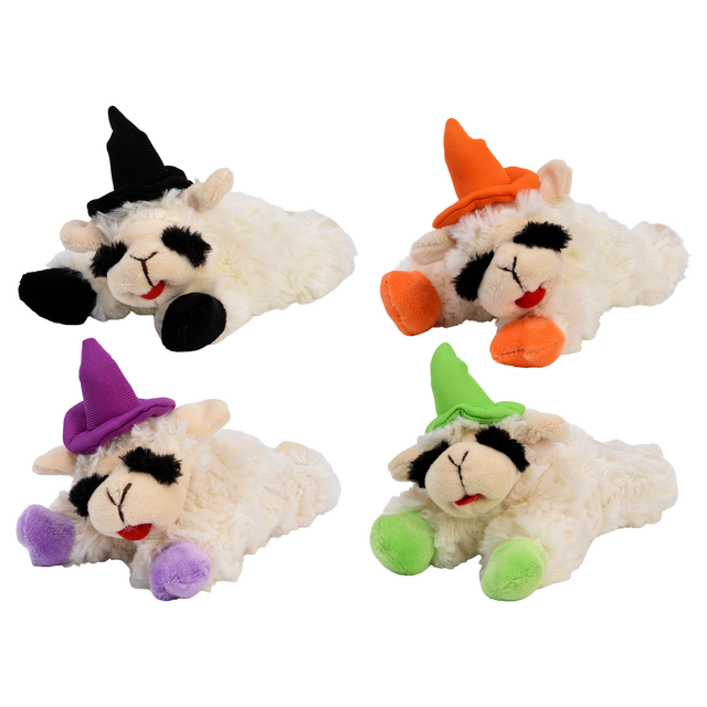 Multipet Dog Toy Halloween Lamb Chop with Witch Hat