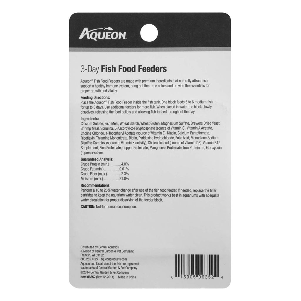 Aqueon 3-Day Fish Food Feeders (4 pack)