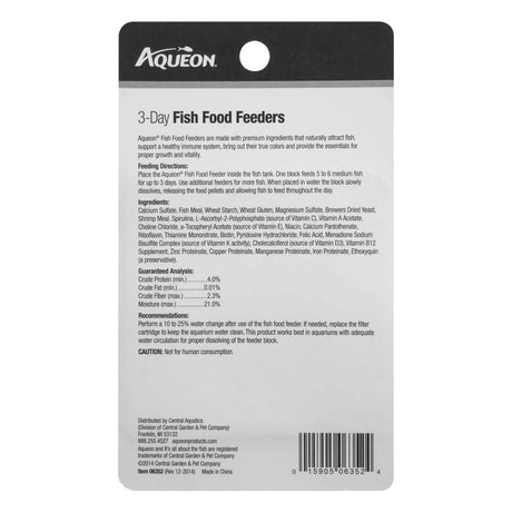 Aqueon 3-Day Fish Food Feeders (4 pack)