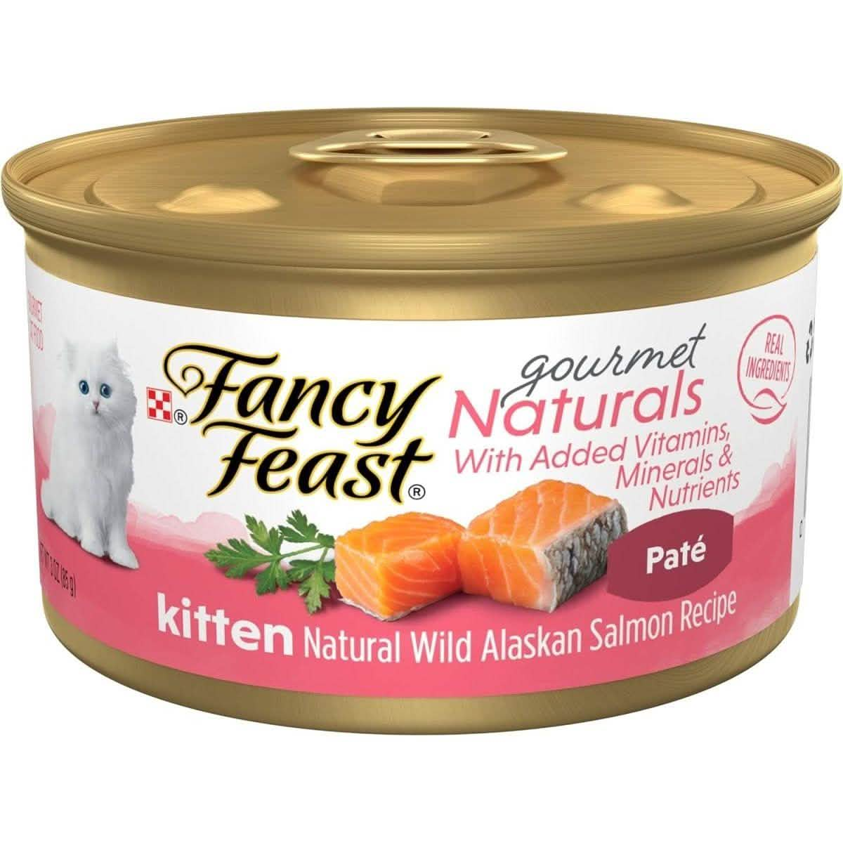 Fancy Feast Wet Cat Food Gourment Naturals Paté Natural Wild Alaskan Salmon Recipe for Kittens