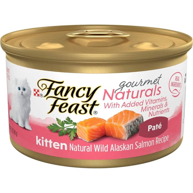 Fancy Feast Wet Cat Food Gourment Naturals Paté Natural Wild Alaskan Salmon Recipe for Kittens