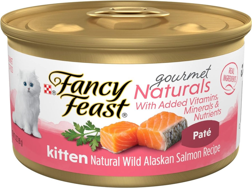 Fancy Feast Wet Cat Food Gourment Naturals Paté Natural Wild Alaskan Salmon Recipe for Kittens