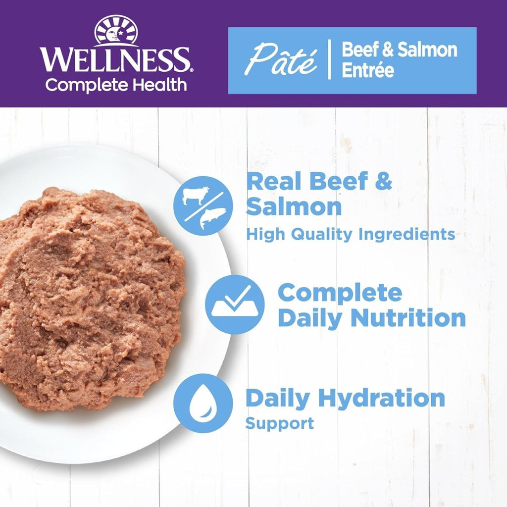 Wellness Wet Cat Food Complete Health Paté Beef & Salmon Entrée