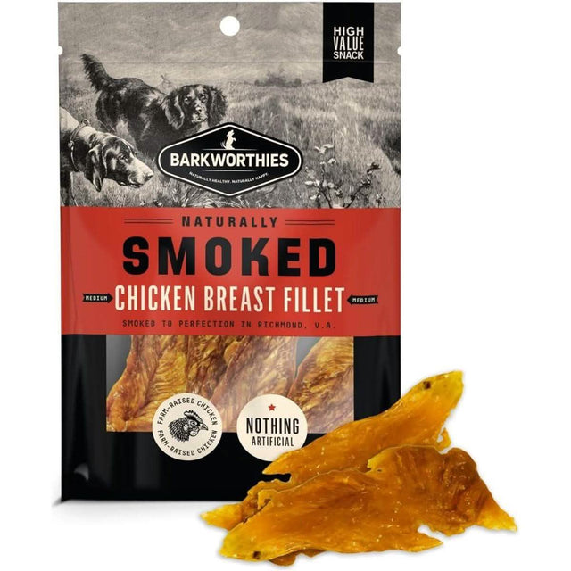 Barkworthies Dog Treat Naturally Smoked Chicken Breast Fillet