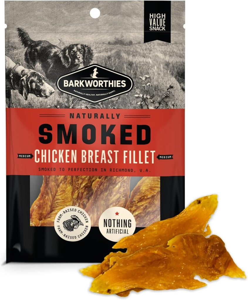 Barkworthies Dog Treat Naturally Smoked Chicken Breast Fillet