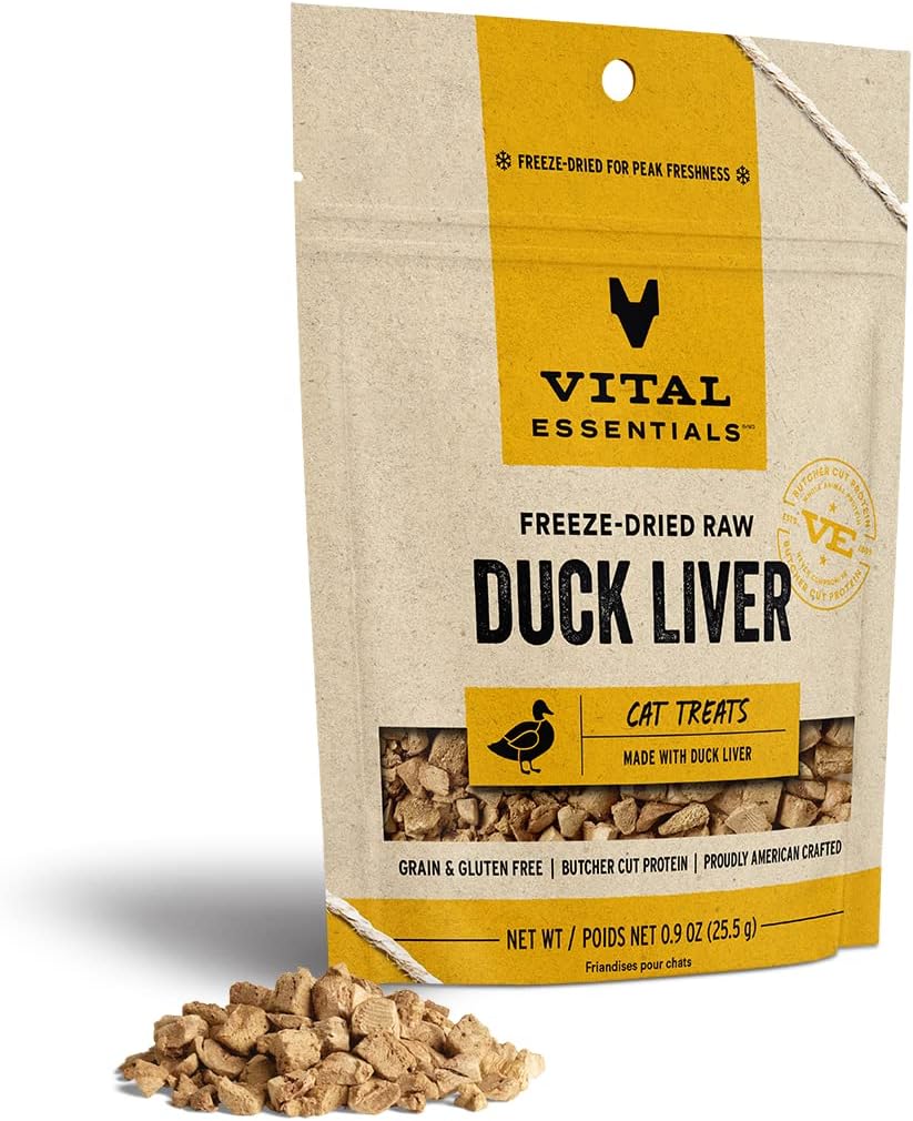 Vital Essentials Cat Treat Freeze Dried Raw Duck Liver