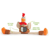 GoDog Dog Toy Checkers Skinny Brown Rooster