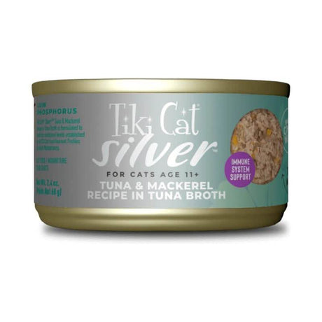 Tiki Cat Silver Tuna & Mackerel Recipe in Tuna Broth Cat Food for Cats Age 11+