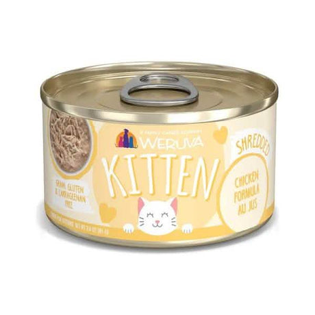 Wervua Wet Cat Food Shredded Chicken Formula Au Jus for Kittens