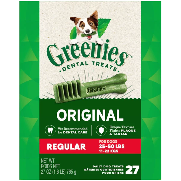 Greenies Dog Treat Original Dental Treats Regular 27 count