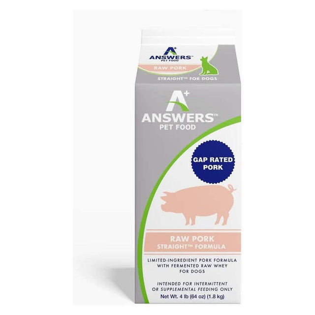 Answers Raw Frozen Dog Food Straight Raw Pork Formula