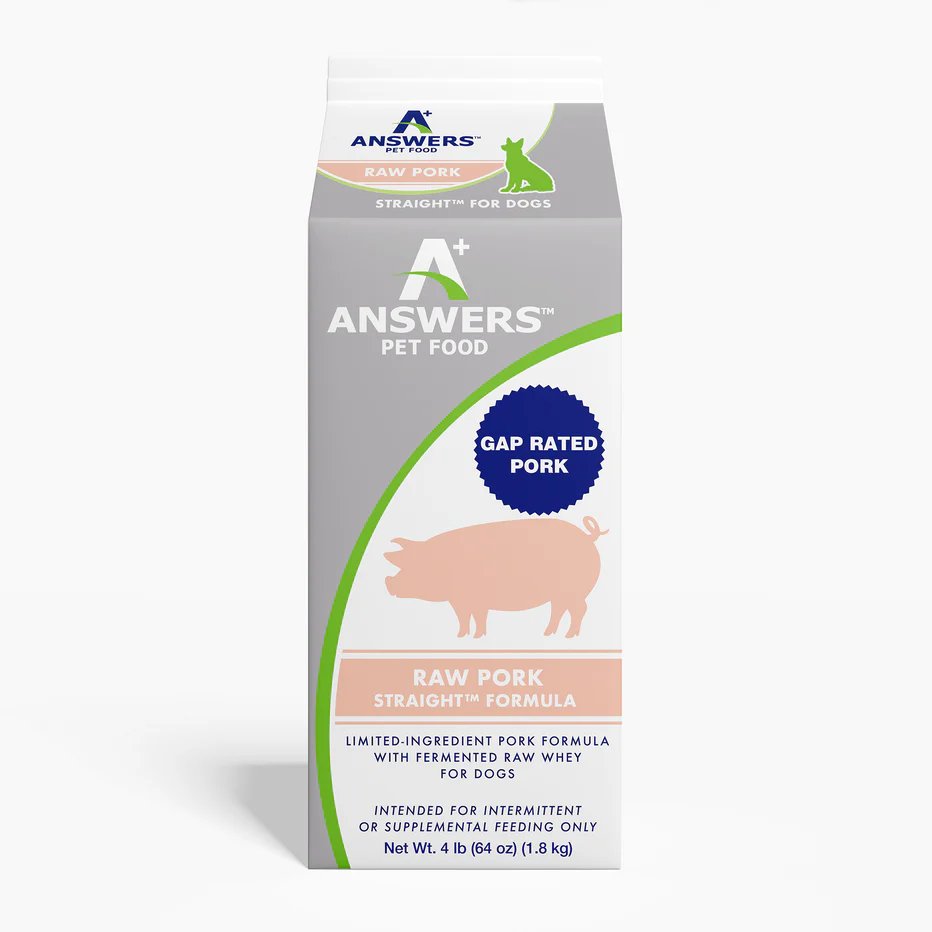 Answers Raw Frozen Dog Food Straight Raw Pork Formula