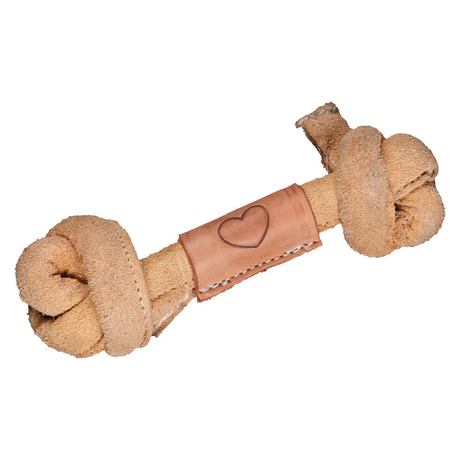 Huggle Hounds Dog Toy Huggle-Hide Natural Leather Bone