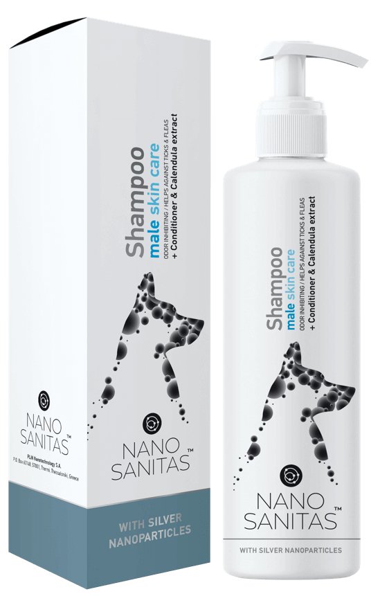 NanoSanitas Shampoo & Conditioner Male Skin Care with Silver NanoParticles for Dogs with Short Hair