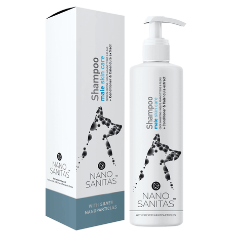 NanoSanitas Shampoo & Conditioner Male Skin Care with Silver NanoParticles for Dogs with Short Hair