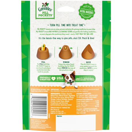 Greenies Pill Pockets for Dogs Capsule Size Chicken Flavor 30 Count