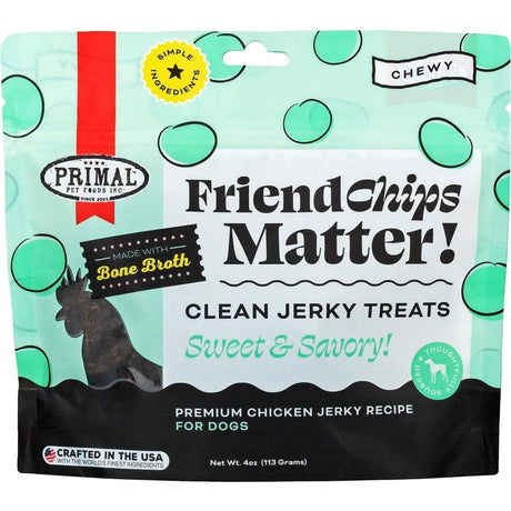 Primal Chewy Dog Treat Friendchips Matter! Premium Chicken Jerky Recipe