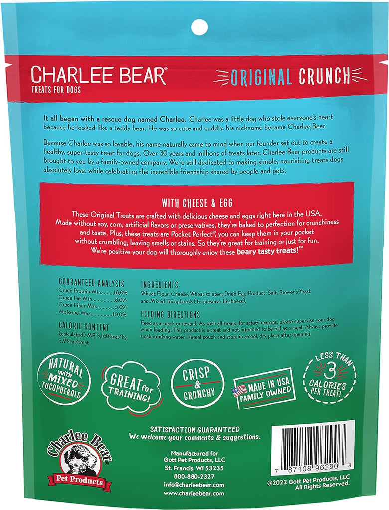 Charlee Bear Dog Treat Original Crunch with Cheese & Egg