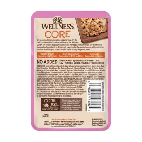 Wellness Wet Cat Food Pouch Core Tiny Tasters Kitten Minced Chicken Recipe in Gravy