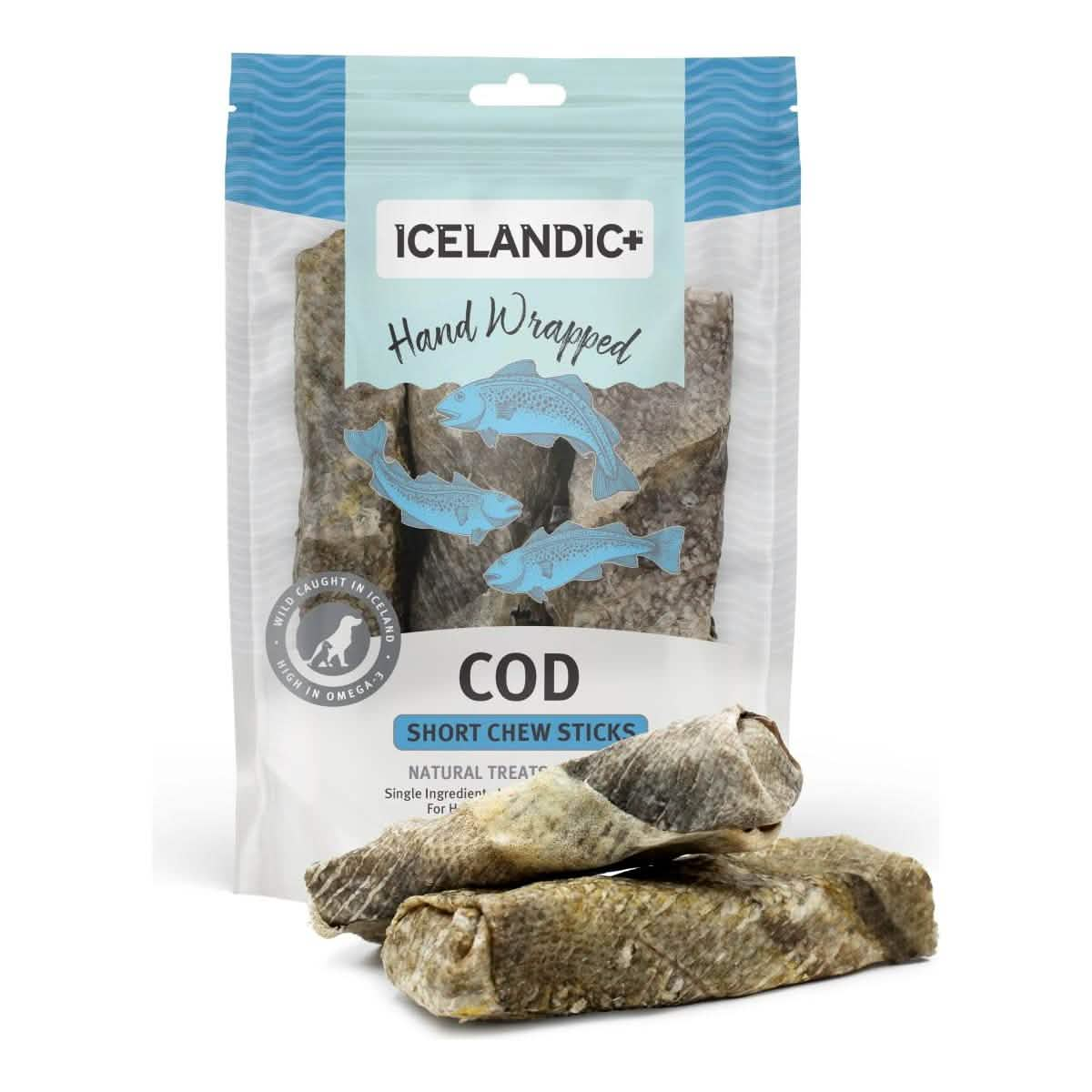 Icelandic Dog Treat Hand Wrapped Cod Chew Sticks (3 Pack)