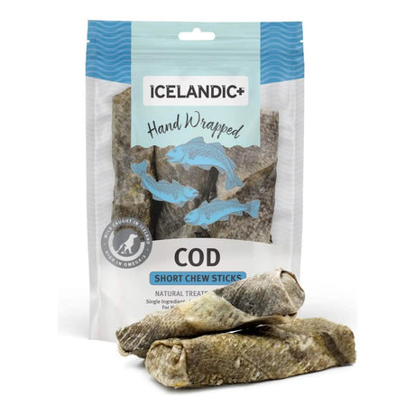 Icelandic Dog Treat Hand Wrapped Cod Chew Sticks (3 Pack)