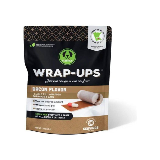 Stashios Wrap-Ups Pliable Pill Wrapper Bacon Flavor