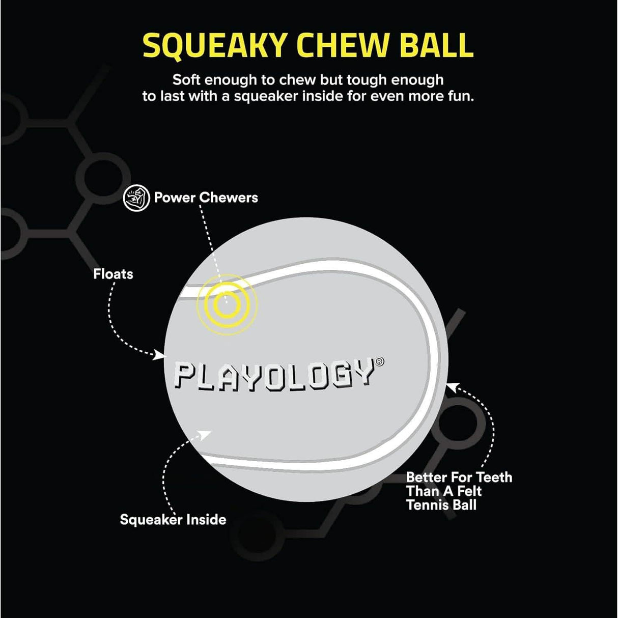 Playology Dog Toy Squeaky Chew Ball - Beef Scent