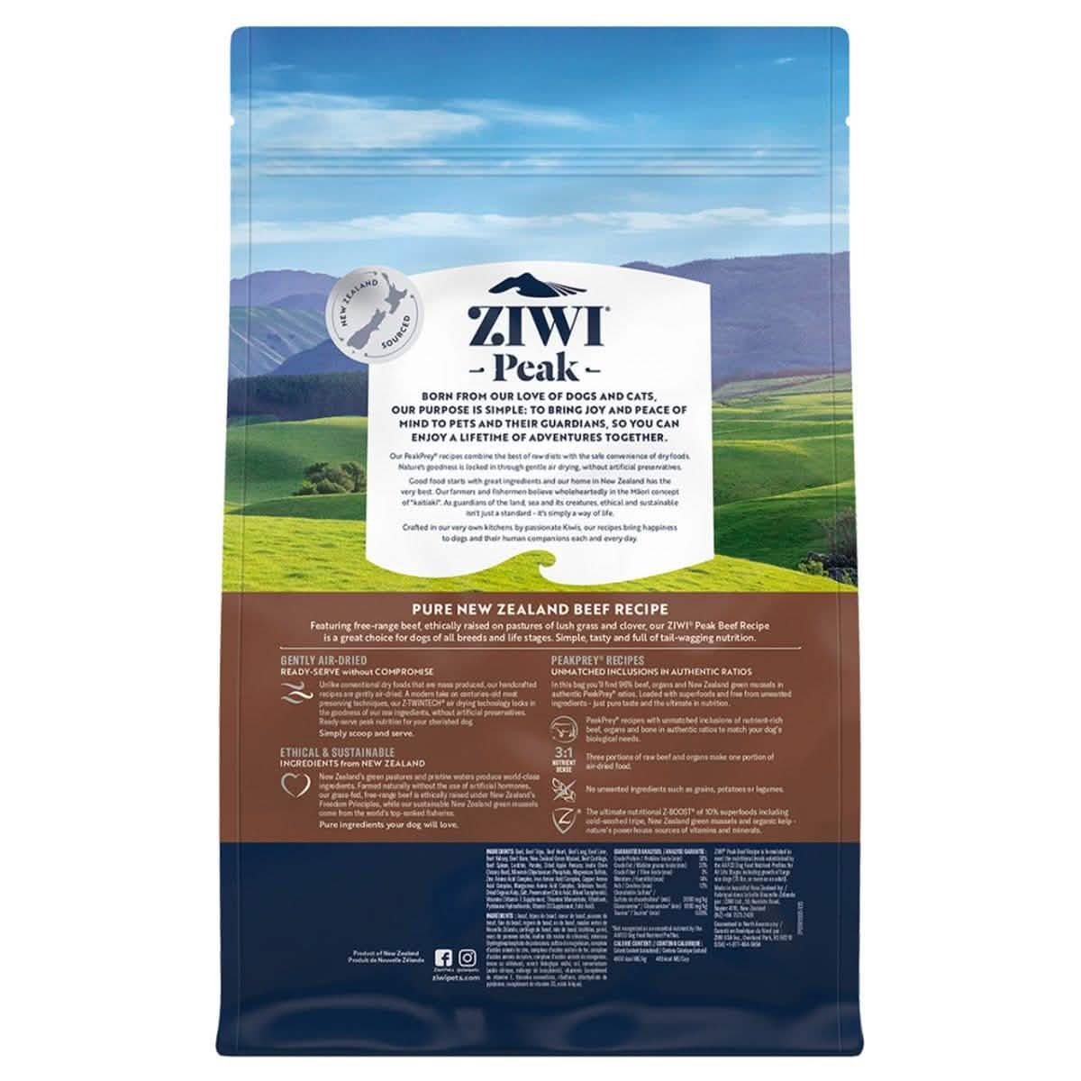 Ziwi Peak Dry Dog Food Air Dried Beef Recipe