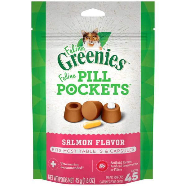 Greenies Cat Treat Feline Pill Pockets Salmon Flavor