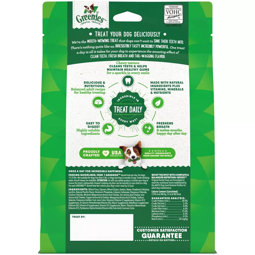 Greenies Dog Treat Original Dental Treats Petite 20 count